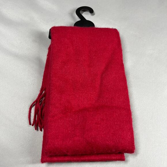 Barbour Red Lambswool Scarf New with tags & Hanger Great Luxury Gift Old Money - Picture 8 of 11